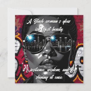 Black Women's Quote   City Skyline in Sunglasses