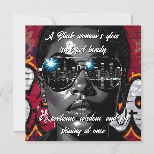 Black Women's Quote | City Skyline in Sunglasses (Front)