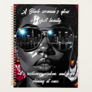 Black Women's Quote | City Skyline in Sunglasses Planner
