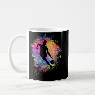 Black Womens Rainbow Basketball Silhouette African Coffee Mug