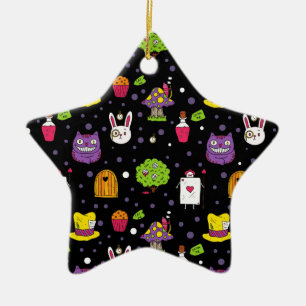 black Wonderland Ceramic Ornament