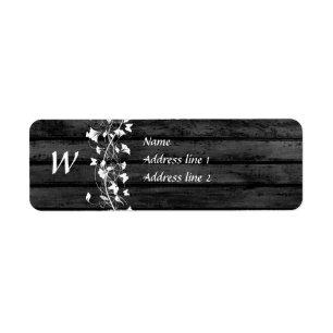 Black Wood Address Labels