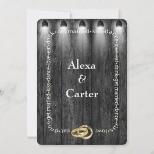 Black Wood and Spotlights Invitation