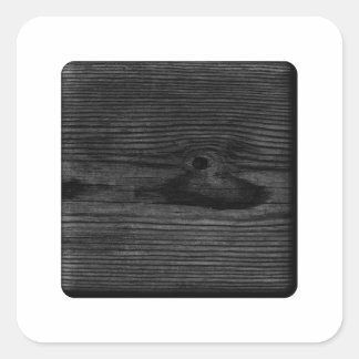 Black Wood Image. Square Sticker