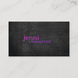 Black Wood Purple Typography Business Card