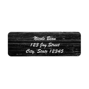Black Wood Rustic Farmhouse Glam Chic Invitation Return Address Label