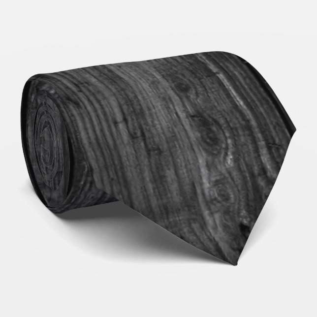 Black Wood Tie (Rolled)