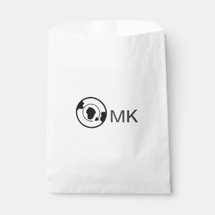 Black world globe add name monogram travel details favour bag