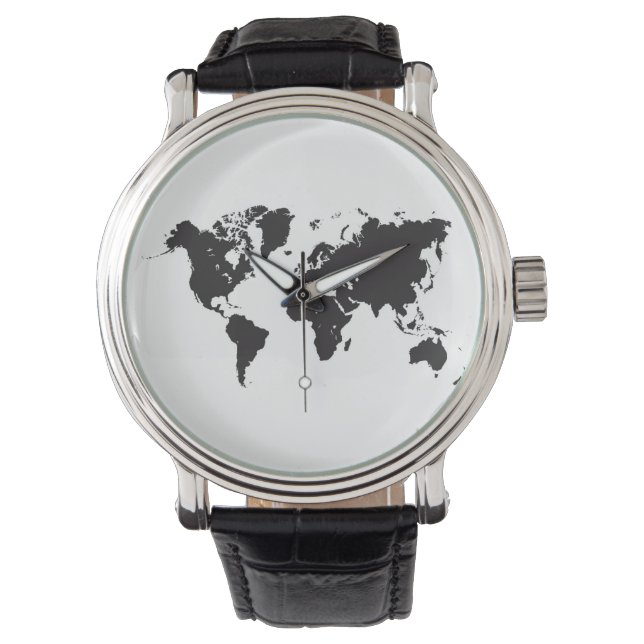 black world map watch (Front)