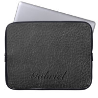 Black Worn-Out Fox Leather Look Monogram