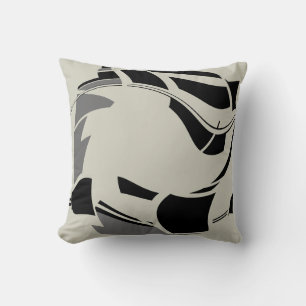 Black Wreath on Green-Grey MCM Look Art Design Cushion