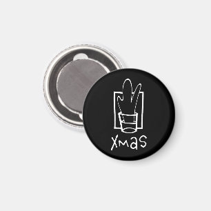 Black Xmas Magnet
