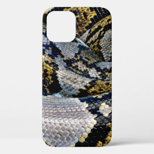 Black, yellow, and grey python iPhone 12 case