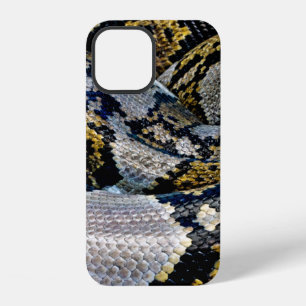 Black, yellow, and grey python iPhone 12 case