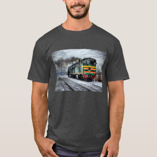 Black, Yellow and Red Locomotive Train Shirt