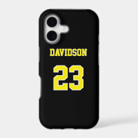 Black Yellow and White Jersey Name Number