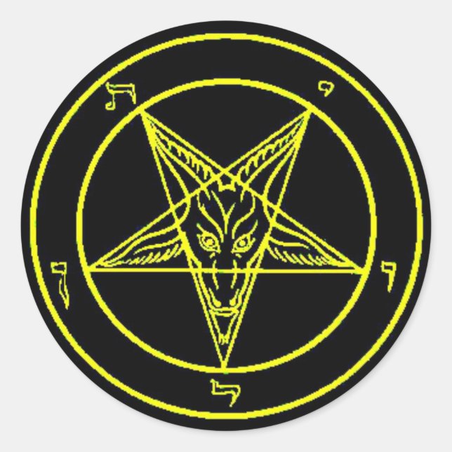 Black/Yellow Baphomet Stickers (Front)