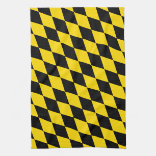 Black Yellow Bavaria Flag Tea Towel