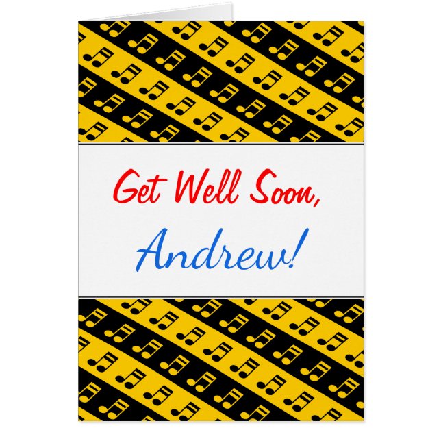 Black & Yellow Beamed Sixteenth Notes Pattern (Front)