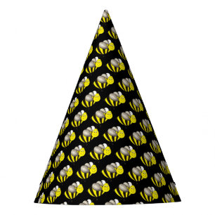 Black Yellow Bee Bumblebee Honeybee Insect Bug Party Hat