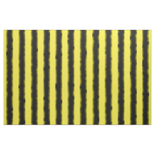 Black, Yellow Bee Colour Stripes Fabric