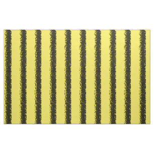 Black/Yellow Bee-Like Stripes Pattern Fabric