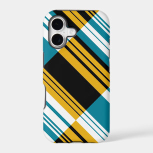 Black, Yellow, Blue, White diagonal stripes