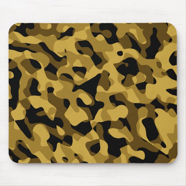 Black Yellow Brown Camouflage Pattern Mouse Pad (Front)