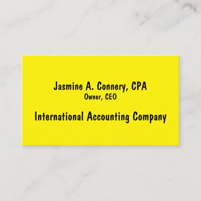 Black Yellow Business Card (Front)