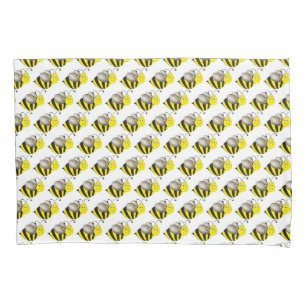 Black Yellow Cartoon Bee Bumblebee Honeybee Pillowcase