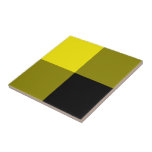 Black Yellow Check Ceramic Tile Modern Design<br><div class="desc">Black & Yellow Checked - Add your text / picture / more ..</div>