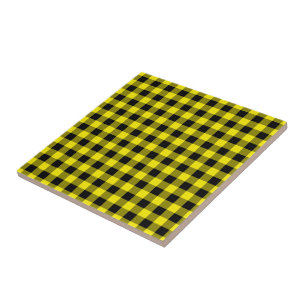 Black & Yellow Checked Ceramic Tile