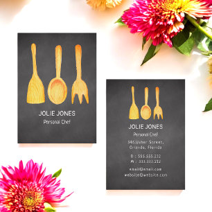Black Yellow Chef Caterer Cafe Business Card