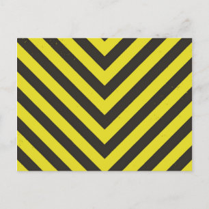 Black & Yellow Chevron Pattern Postcard