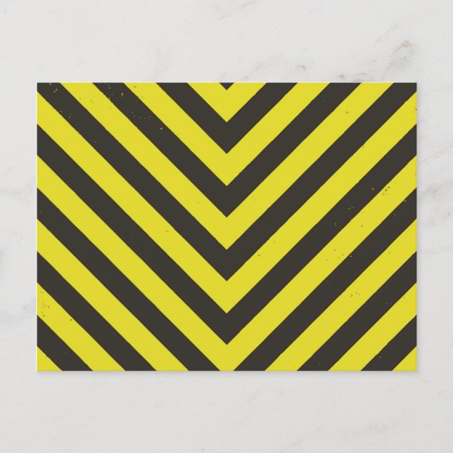 Black & Yellow Chevron Pattern Postcard (Front)