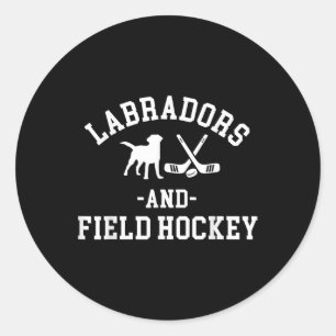 Black Yellow Chocolate Lab Mom Dad And Field Hocke Classic Round Sticker