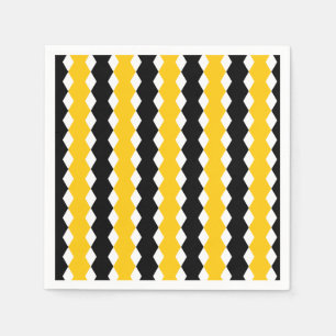 Black & Yellow Geometric Funky Modern Pattern Napkin
