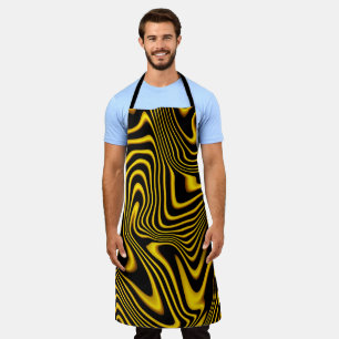 Black Yellow Gold Swirls Texture Apron