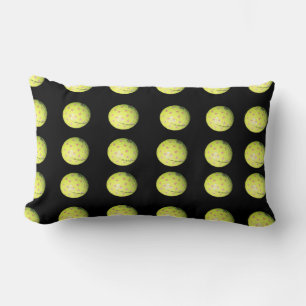 Black Yellow Golf Ball Pattern Lumbar Cushion