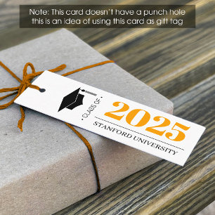 Black & Yellow Graduation Favour Tag (1x3 inch)
