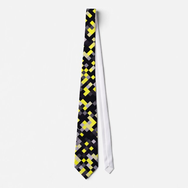 Black/Yellow/grey/white Chequered Flag TIE (Front)