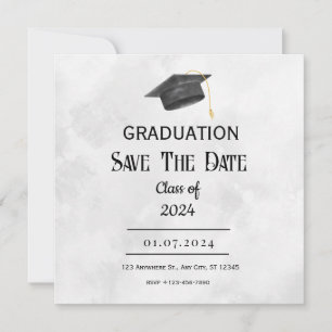 Black Yellow Grunge Graduation Invitation