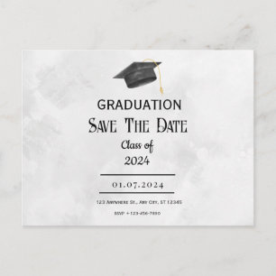 Black Yellow Grunge Graduation Postcard