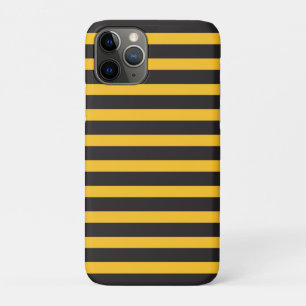 Black Yellow Horizontal Lines Geometric Bee Animal iPhone 11 Pro Case