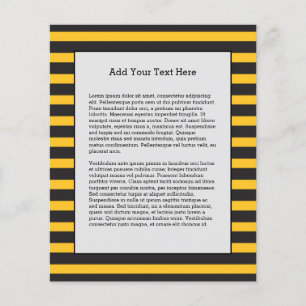 Black Yellow Horizontal Lines Geometric Bee Animal Flyer