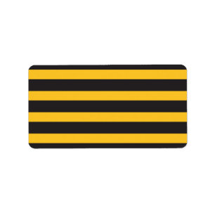 Black Yellow Horizontal Lines Geometric Bee Animal Label