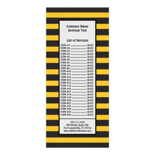 Black Yellow Horizontal Lines Geometric Bee Animal Rack Card
