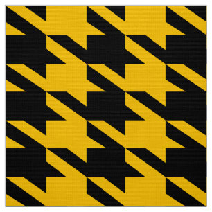 Black & Yellow Houndstooth Seamless Pattern Fabric