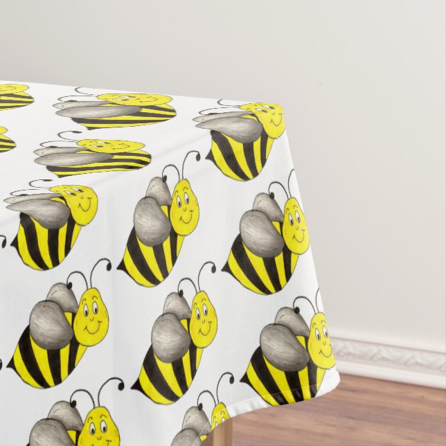Black Yellow Insect Bumble Bee Bumblebee Honeybee Tablecloth (In Situ)