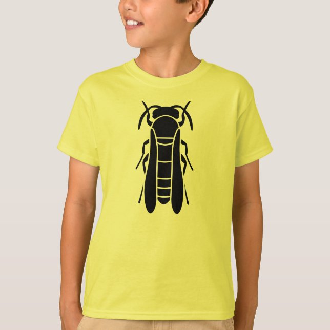 Black Yellow Jacket Insect Print T-Shirt (Front)